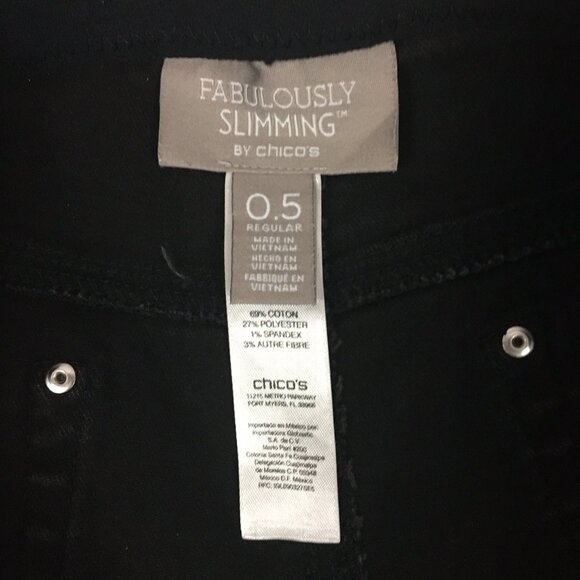 Chico's Fabulously Slimming Black Jeans Size 0.5 - Picture 7 of 13
